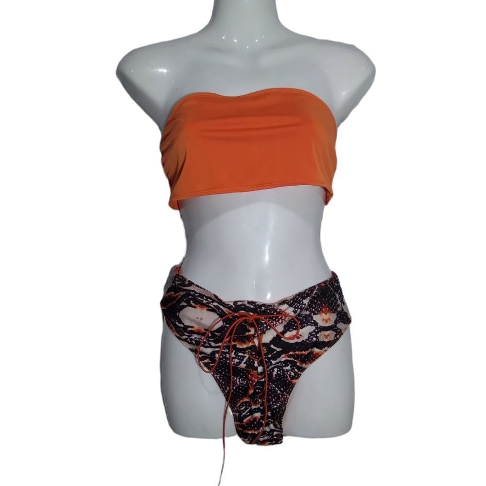 ICON SWIM Orange bikini set 3 pieces - Picture 3 of 11